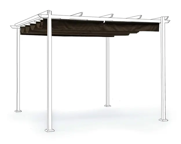 Prelata grisanta pentru pavilion de gradina Dynamic Gazebo, Bizzotto, 300 x 300 cm, poliester/poliuretan, grej