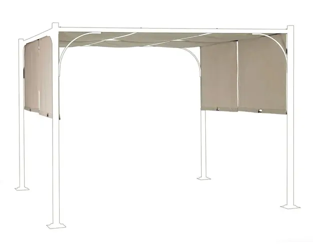 Prelata pentru pavilion de gradina Slide Gazebo, Bizzotto, 300 x 300 cm, poliester/poliamida, grej