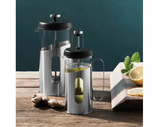 Presa franceza pentru cafea si ceai / cafetiera BergHOFF, Essentials Maestro, 800 ml, inox/sticla termorezistenta