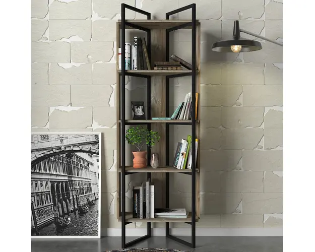 Corp biblioteca, Tera Home, Costa, 63.6x180x34.8 cm, PAL, Nuc negru