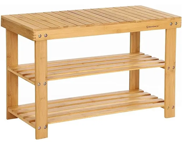 Raft de depozitare multifunctional Vasagle, 70.1x28.7x45.3 cm, bambus, natural