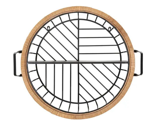 Raft de perete Cebu, Mauro Ferretti, 72.5x18x65 cm, fier/ratan