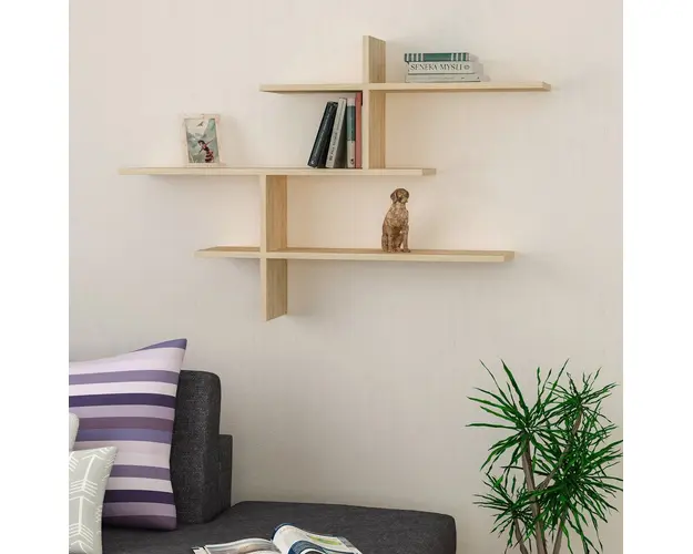 Raft de perete, Homitis, Leo, 123x80.5x22 cm, Stejar