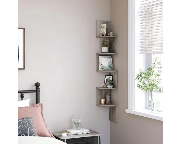 Raft de perete, Vasagle, 20x20x127.5 cm, PAL, gri