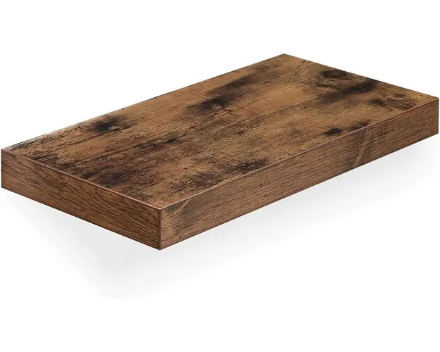 Raft de perete, Vasagle, 40 x 20 x 3.8 cm, MDF/otel, maro rustic