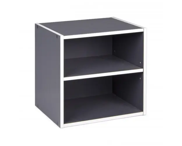 Raft modular, Composite Cube Shelf, Bizzotto, 35x29.5x35 cm, PAL laminat/MDF, gri