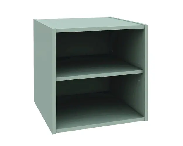 Raft modular Composite Cube W-Shelf, Bizzotto, 35x35x35 cm, PAL/MDF, verde sage