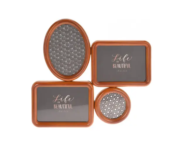 Rama foto Life is beautiful, 4 fotografii, 39.5x2.2x36 cm, MDF,