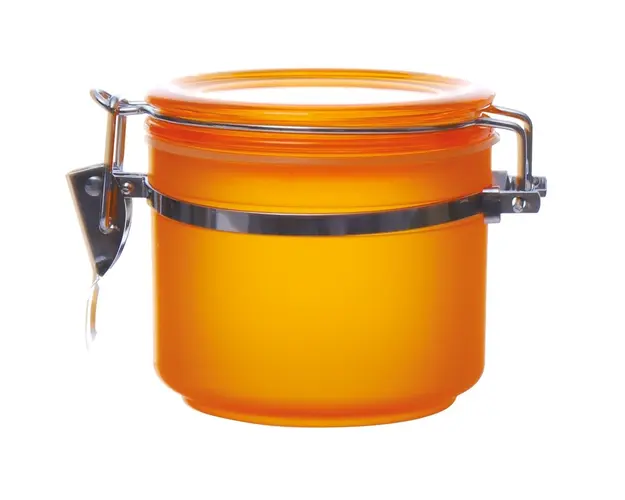 Recipient cu capac pentru depozitare, Excelsa, 400 g, polistiren/cauciuc, portocaliu