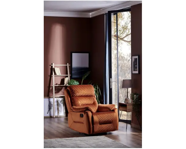 Fotoliu cu recliner, Niron, Trone TV, 80x105x80 cm, Caramiziu