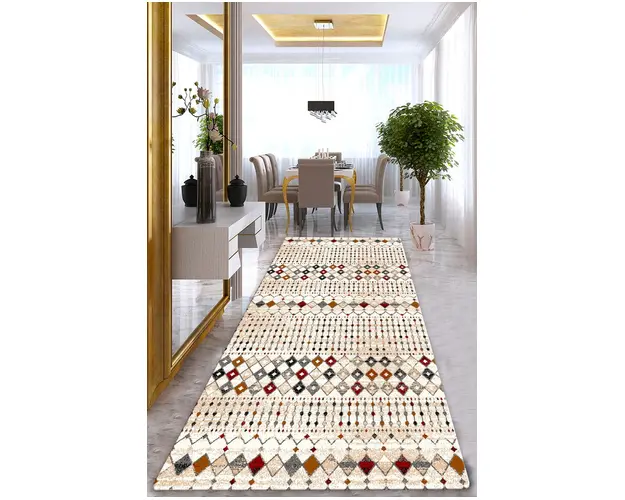 Covor de hol, Flecha Djt , 80x200 cm, Poliester, Multicolor