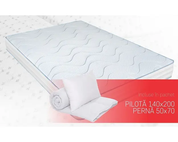 Saltea Argentum Therapy PLUS 90x200 cm, 14+6 Memory Arctic Gel, Husa cu ioni de argint, 7 zone de confort, Super Ortopedica, Anatomica