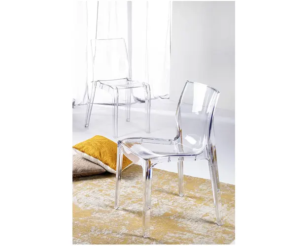 Scaun Ashley, Bizzotto, policarbonat, 52x52x81 cm, transparent