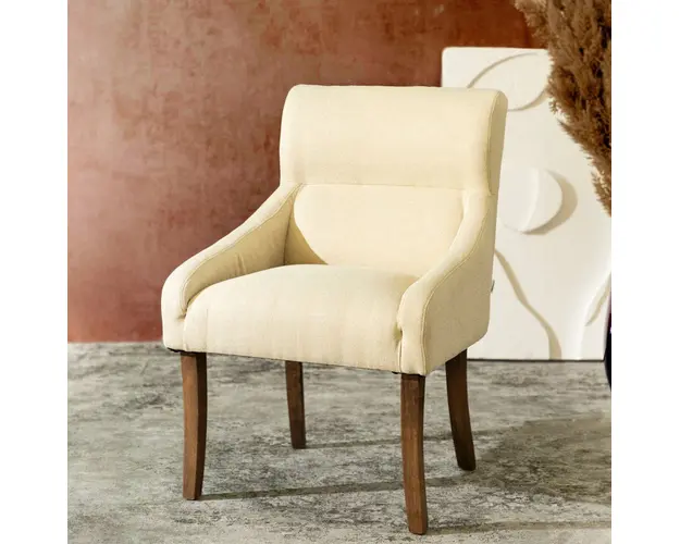 Scaun Aureva, Homla, 65x56x88 cm, lemn/poliester, bej