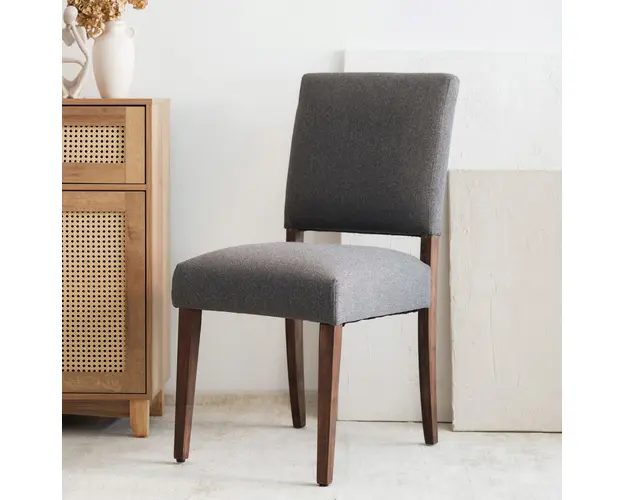 Scaun Avalora, Homla, 46x61x93 cm, lemn/textil, gri/maro