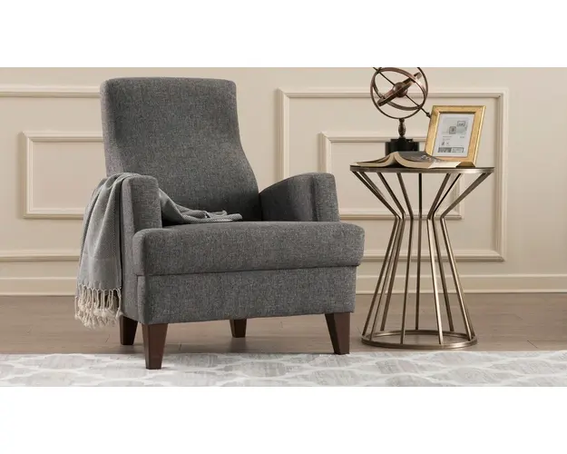 Fotoliu, Balcab Home, 825BLC1365, Lemn, Gri inchis