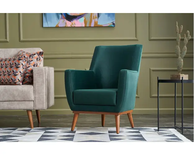 Fotoliu, Balcab Home, 825BLC2342, Lemn de carpen, Verde