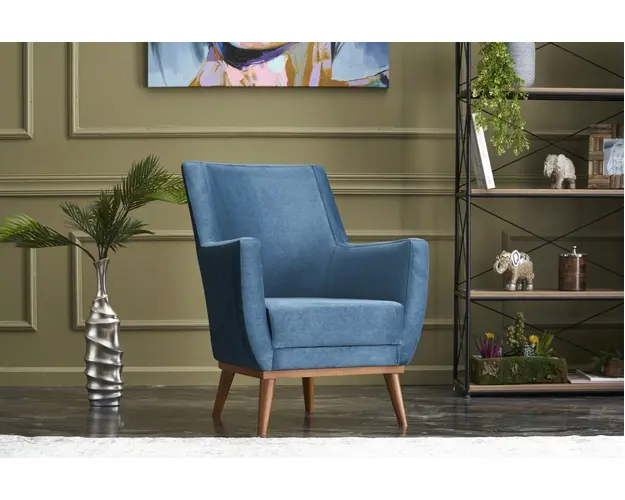 Fotoliu, Balcab Home, 825BLC2346, Lemn de carpen, Albastru