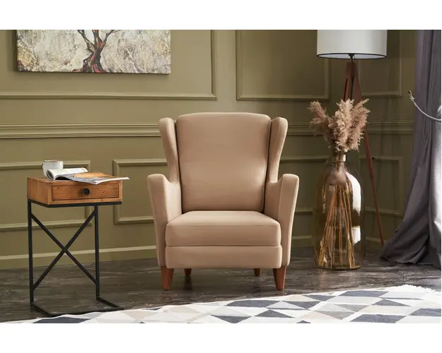 Fotoliu, Balcab Home, 825BLC2549, Lemn de fag, Crem