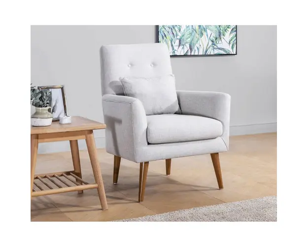 Fotoliu, Unique Design, 867UNQ1001, Lemn de carpen, Crem