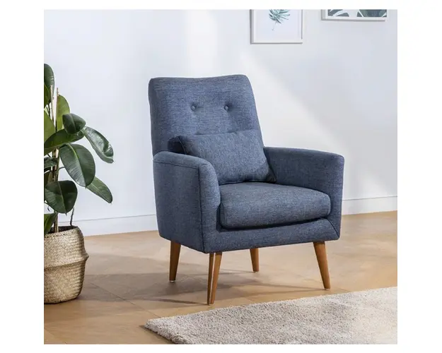 Fotoliu, Unique Design, 867UNQ1003, Lemn de carpen, Albastru inchis