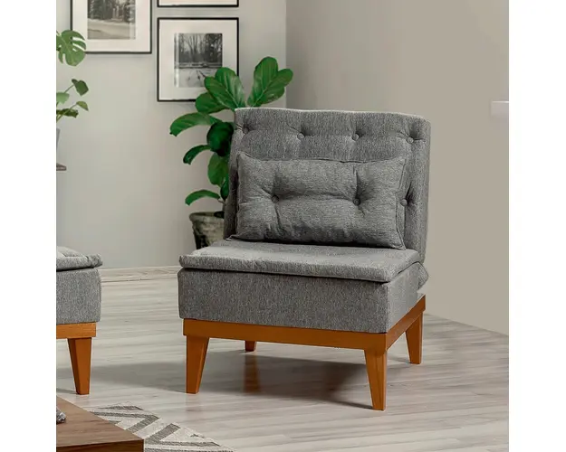 Fotoliu, Unique Design, 867UNQ1023, Lemn de carpen, Gri inchis