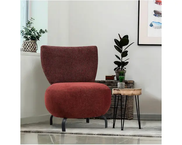 Fotoliu, Unique Design, 867UNQ1066, Lemn de carpen, Rosu claret
