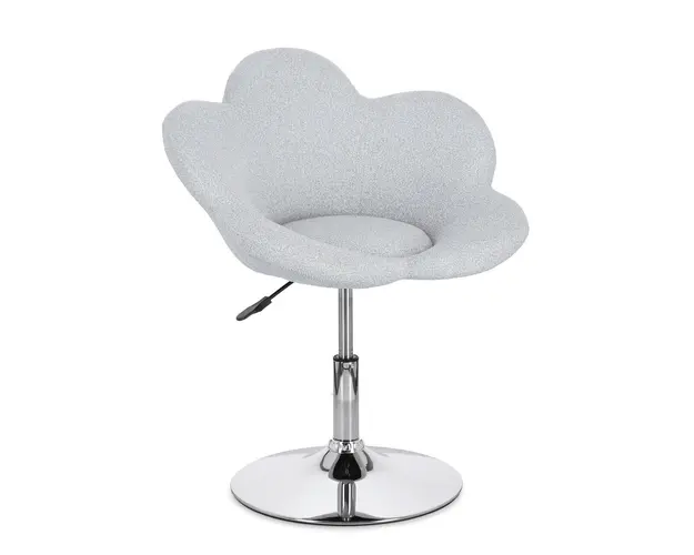 Scaun cu inaltime ajustabila Fleur, Bizzotto, 69x55x69-81 cm, otel cromat/poliester, gri deschis