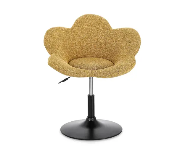 Scaun cu inaltime ajustabila Fleur, Bizzotto, 69x55x69-81 cm, otel/poliester, galben mustar