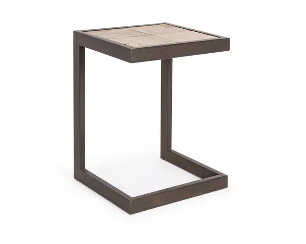 Scaun de bar Blocks, Bizzotto, 36 x 32 x 47 cm, otel/lemn de brad