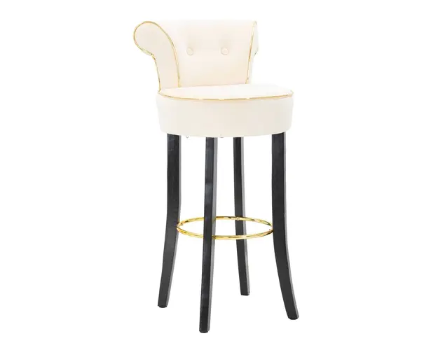 Scaun de bar Luxy, Mauro Ferretti, 46x48x96 cm, catifea, crem