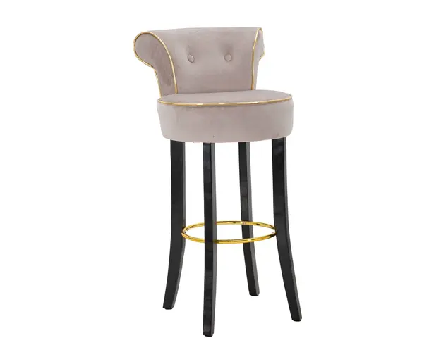 Scaun de bar Luxy, Mauro Ferretti, 46x48x96 cm, catifea, gri