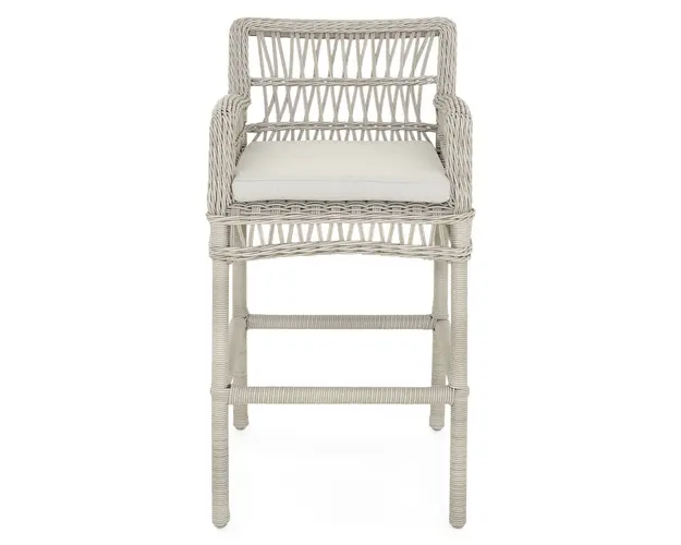 Scaun de bar pentru gradina/terasa Mackinac, 61x60x110 cm, aluminiu, gri