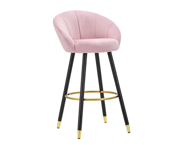 Scaun de bar Prague, Mauro Ferretti, 55x56x104 cm, catifea, rosu