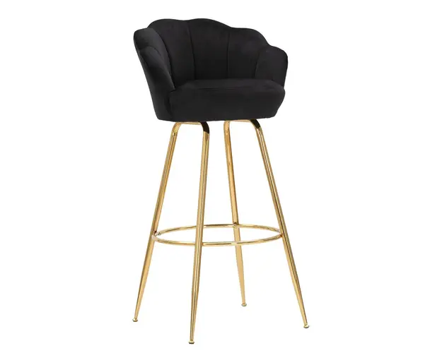 Scaun de bar Vienna, Mauro Ferretti, 55x55x110 cm, catifea, negru