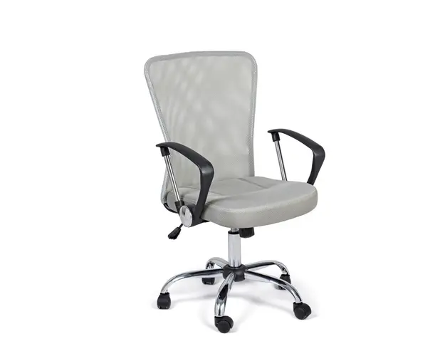 Scaun de birou Brisbane, Bizzotto, mesh/otel, gri deschis