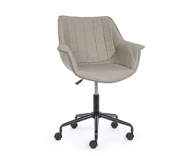 Scaun de birou Joshua, Bizzotto, piele ecologica, grej