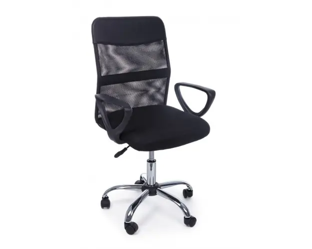 Scaun de birou Nairobi, Bizzotto, mesh/otel, negru