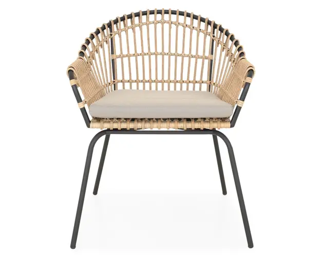 Scaun dining Alba, 75x68x80 cm, aluminiu, negru/gri