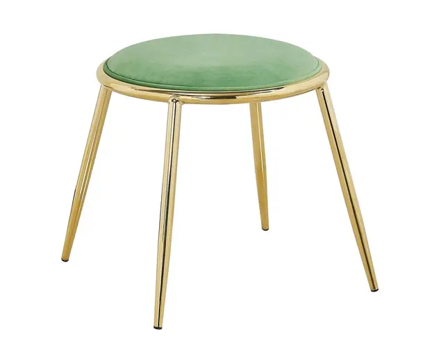 Scaun Glam Emily, Mauro Ferretti, 45 x 45 cm, fier/poliester, verde/auriu