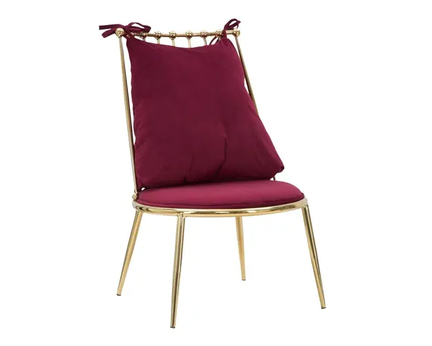 Scaun Glam, Mauro Ferretti, 55 x 60 x 83 cm, fier/poliester, bordo/auriu