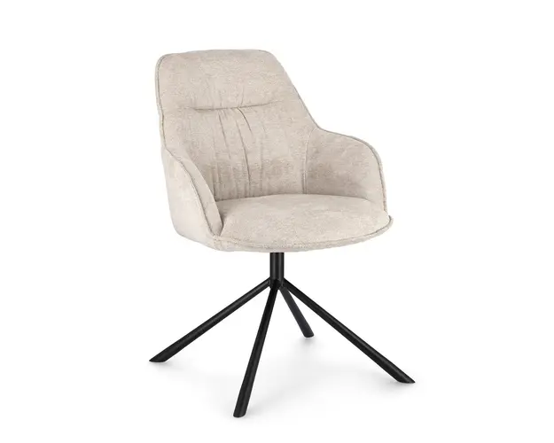 Scaun Grant, Bizzotto, 59 x 65 x 86 cm, otel/poliester, ivoriu