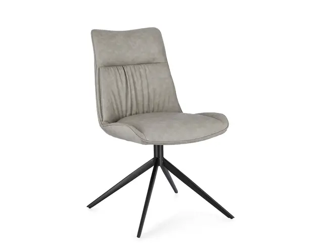 Scaun Jordan, Bizzotto, 50 x 64 x 86 cm, otel/piele ecologica, grej