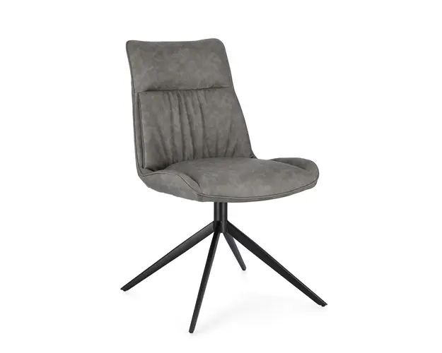 Scaun Jordan, Bizzotto, 50 x 64 x 86 cm, otel/piele ecologica, gri