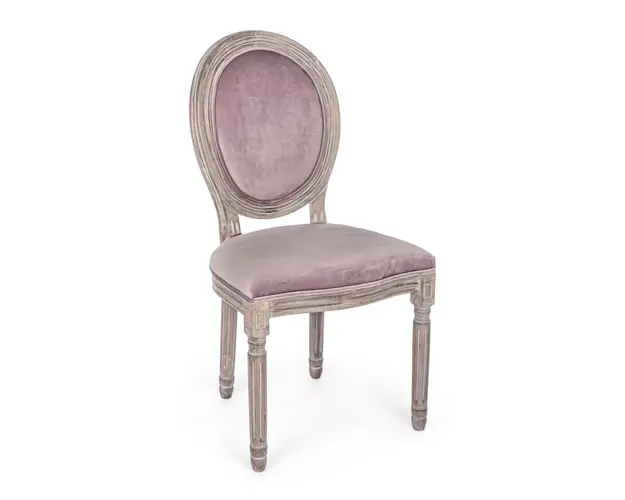 Scaun Mathilde, Bizzotto, catifea, 48x46x96 cm, roz pudra