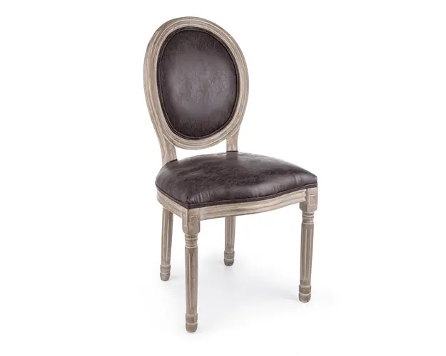 Scaun Mathilde, Bizzotto, lemn/poliester, 48x46x96 cm, maro inchis