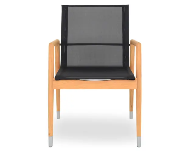 Scaun, Menorca, L.57 l.60 H.82 cm, lemn teak/textilina, natur/antracit