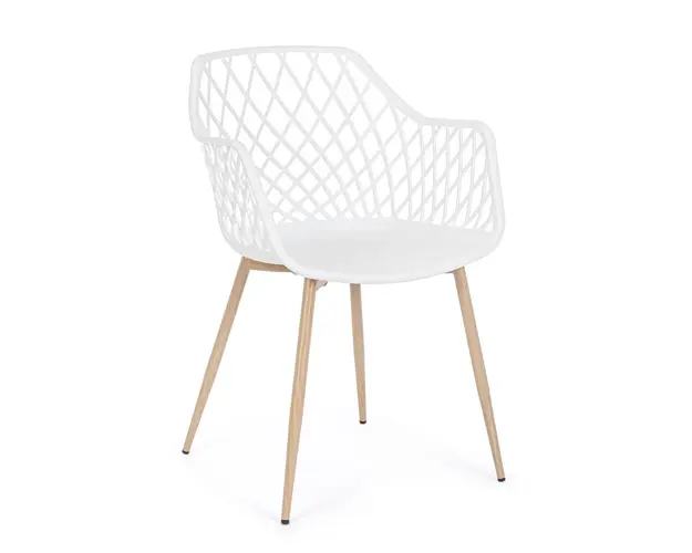 Scaun Optik, Bizzotto, polipropilena, 58x54x85.5 cm, alb