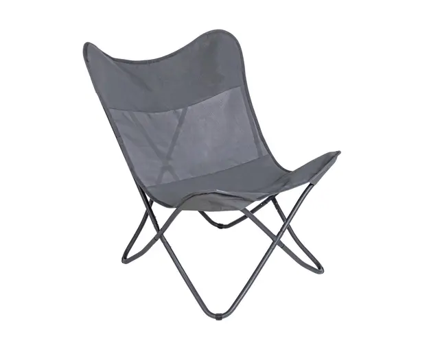Scaun pentru gradina Butterfly Gabicce, Bizzotto, 77.5 x 81 x 89 cm, otel/textilena 2x1, gri