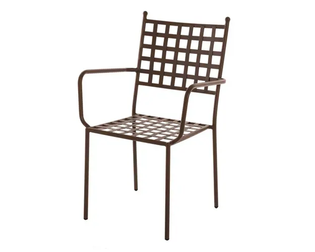 Scaun pentru gradina Cartago, 56 x 60 x 90 cm, fier, maro